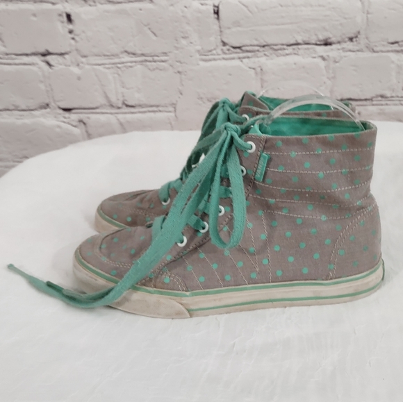 Vans girls grey polkadot hi-tops - Picture 2 of 5
